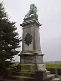 Brunswick Monument in Baisy-Thy. The German caption reads : Frederick-William Duke of Brunswick and Luneburg fought ahead of his troops and fell not far from this place on 16 June 1815.[5]