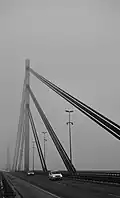 Bridge′s cables and towers, December 2010