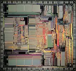 Die shot of a Motorola 68040-microprocessor.