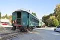 Mount Rainier Scenic Railroad green train