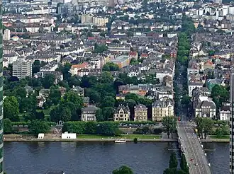 Part II, with Untermainbrücke (bridge) and Schweizer Straße straight on