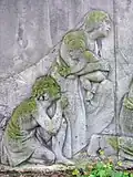 Detail of the Musgrave Watson frieze in Battishill Gardens