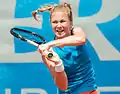 Retired Israeli professional tennis player Julia Glushko, winner of 11 singles and 14 doubles titles titles on the ITF Women's World Tennis Tour circuit.
