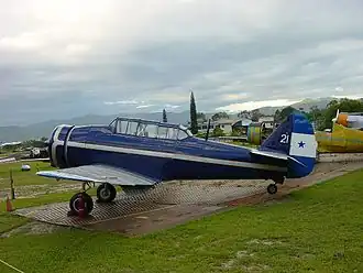 A small aircraft on display