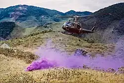 Violet M18 used to identify landing zone (Vietnam 1967)