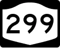 New York State Route 299 marker