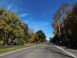 New York State Route 19 northbound entering Clarkson Corners