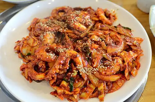 Nakji-bokkeum (cooked)
