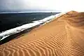 The Namibian desert's edge at Sandwich Harbour