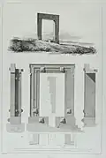 Portara on Naxos in 1829 (Abel Blouet, Morea expedition).