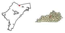 Location of Fairfield in Nelson County, Kentucky.