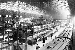 Victorian image of the interior of the LNWR station