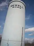 Water tower on a hill high above the Monongahela River.
