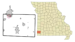 Location of Cliff Village, Missouri