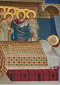 Nicolas Lokhoff. Copy of the picture: Apparition of Christ and Angels in Saint Martin's Dream by Simone Martini