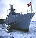 HDMS Niels Juel at Limfjorden in January 1979.
