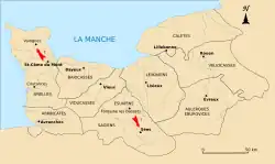 Map of the cities and capitals of the cities of the future Normandy in the High Roman Empire.