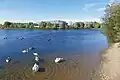 North Lake with Cisco Systems office at Bedfont Lakes Business Park in the background