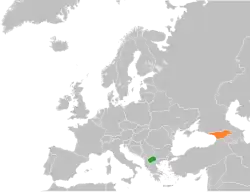 Map indicating locations of North Macedonia and Georgia