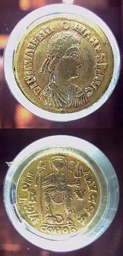 Northern Gaul "sou", 440–450, 4240&nbsp;mg.
