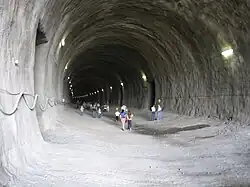 Inside the northern Vítkov tunnel during an "open day" during construction