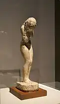 Nu dempeus melangiós (Nu debout mélancolique), c. 1910–14, chalk, 26'5 x 6'5 x 9'5&nbsp;cm, Institut Valencià d'art Modern