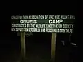 Signage of WCS Ranger camp at the foot of the mountain, named after an ancient hunter that first camped at the location