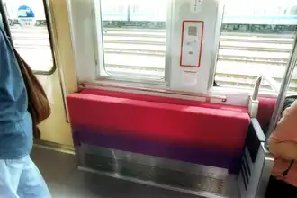 Foldable seats, Odakyu 3000 series.