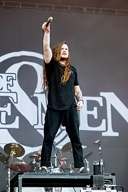 Aaron Pauley performing in 2019