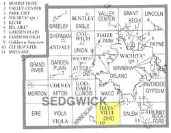 Location within Sedgwick County