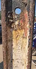 An Old track with BB&CI inscriptions at Level crossing