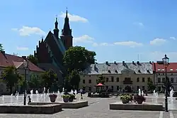 Rynek (Market Square) with the Saint Andrew Basilica and town hall