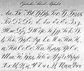 Cursive 1844 Ossetian alphabet of Sjögren, with heng,