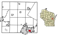Location of Combined Locks in Outagamie County, Wisconsin.