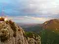 View from the top of Kablar on Čačak (in the middle, distant) and Ovčar