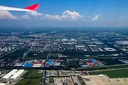 Aerial view of Renhe Town, 2018