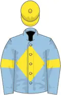 Light blue, yellow diamond, yellow armlet, yellow cap