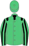 Emerald green, black epaulets, black and emerald green striped sleeves