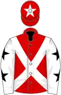 Red, white cross belts, white sleeves, black stars, red cap, white star