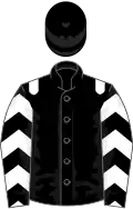 Black, white epaulettes, white chevrons on sleeves, black cap