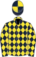 Dark blue and yellow diamonds, quartered cap