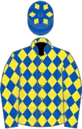 Royal blue and yellow diamonds