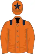 Orange, dark blue epaulets, star on cap