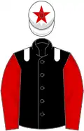 Black, white epaulets, red sleeves, white cap, red star