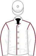 White, maroon seams