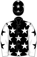 Black, White stars, White sleeves, Black stars, black cap, white stars