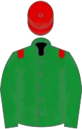 Green, red epaulettes, red cap