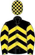 Black and yellow chevrons, check cap