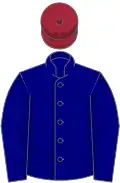 Navy blue, maroon cap