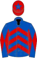 Royal Blue, Red chevrons, diabolo on sleeves, Red cap, Royal Blue star